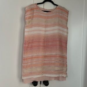 Gently Worn Hatch Maternity Slouch Dress (1) (pink, peach, orange, and cream)